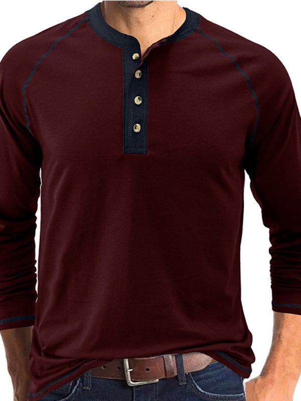 Thermal Henley Trim T Shirt - Serenity Land fashion