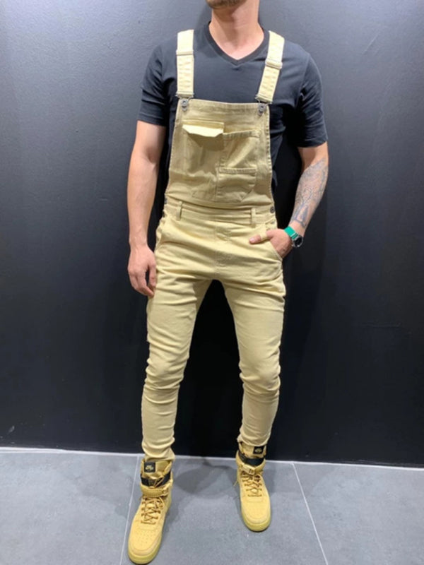 Garment Dyed Denim Carpenter Overalls - Serenity Land fashion