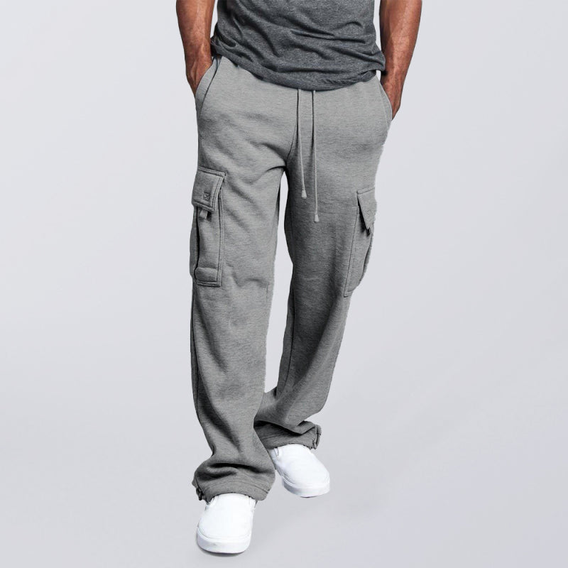 Solid Color Drawstring Waist Cargo Pants - Serenity Land fashion