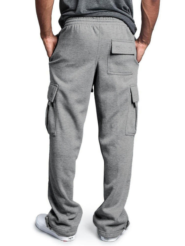 Solid Color Drawstring Waist Cargo Pants - Serenity Land fashion