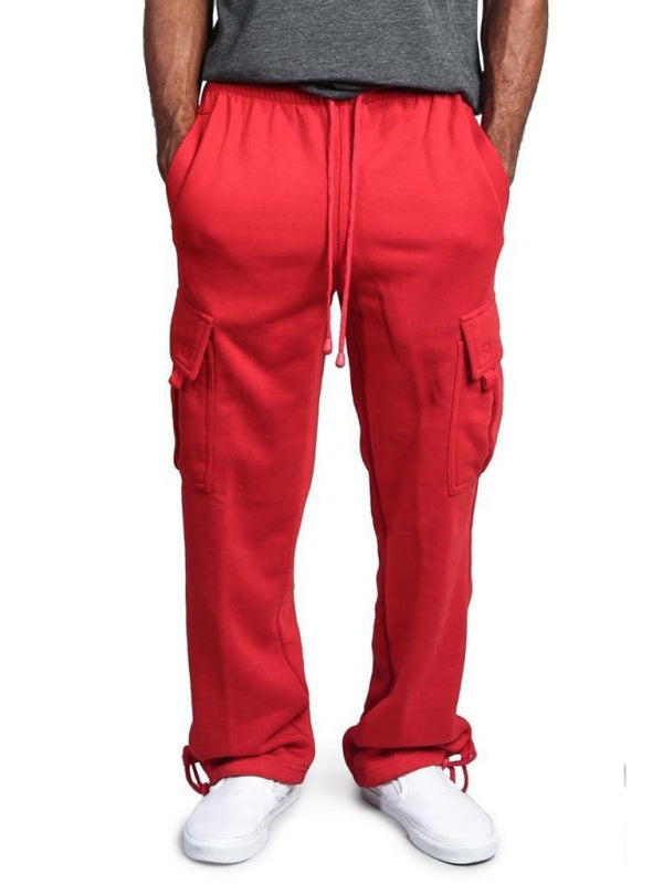 Solid Color Drawstring Waist Cargo Pants - Serenity Land fashion
