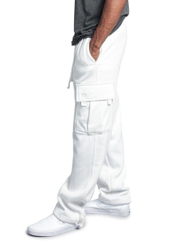 Solid Color Drawstring Waist Cargo Pants - Serenity Land fashion