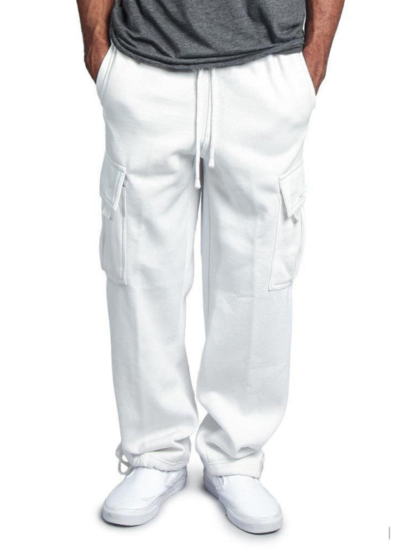 Solid Color Drawstring Waist Cargo Pants - Serenity Land fashion