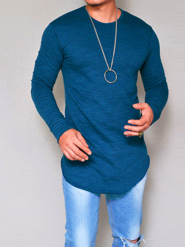 Solid Color Long Sleeve T-shirt - Serenity Land fashion