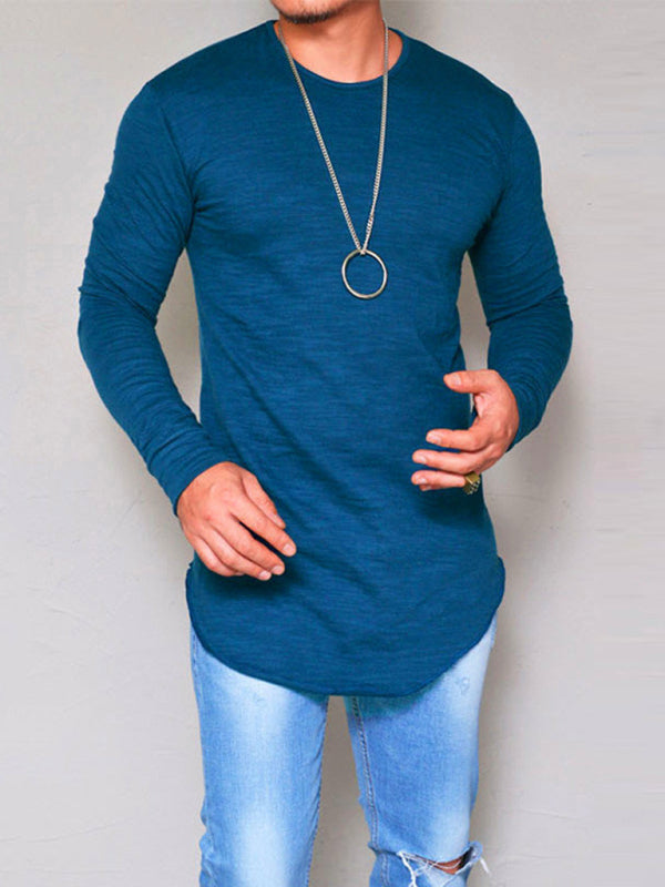 Solid Color Long Sleeve T-shirt - Serenity Land fashion