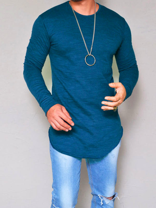 Solid Color Long Sleeve T-shirt - Serenity Land fashion