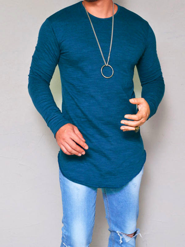 Solid Color Long Sleeve T-shirt - Serenity Land fashion