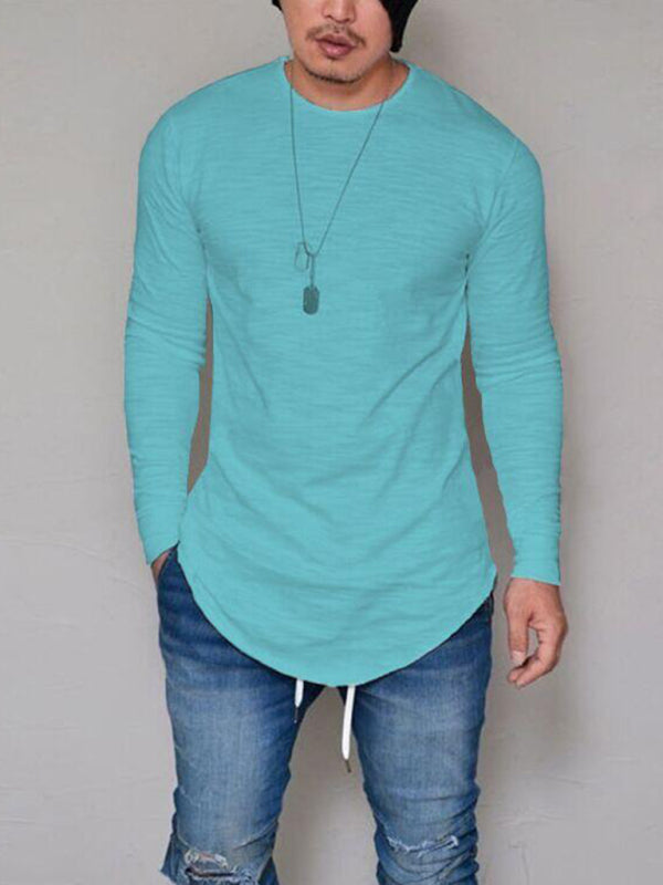 Solid Color Long Sleeve T-shirt - Serenity Land fashion