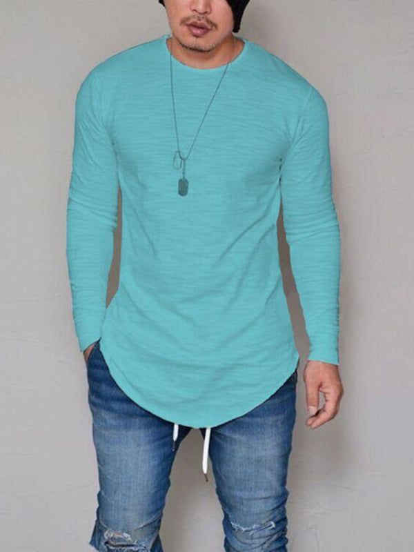 Solid Color Long Sleeve T-shirt - Serenity Land fashion