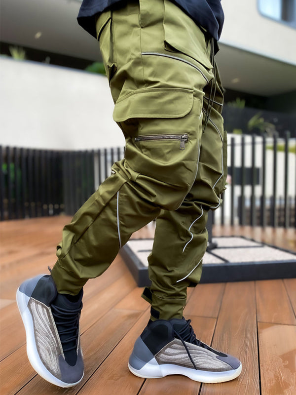 Multi-pocket Line Design Cargo Pants - Serenity Land fashion