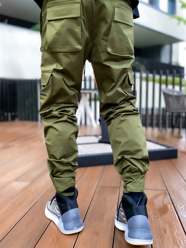 Multi-pocket Line Design Cargo Pants - Serenity Land fashion