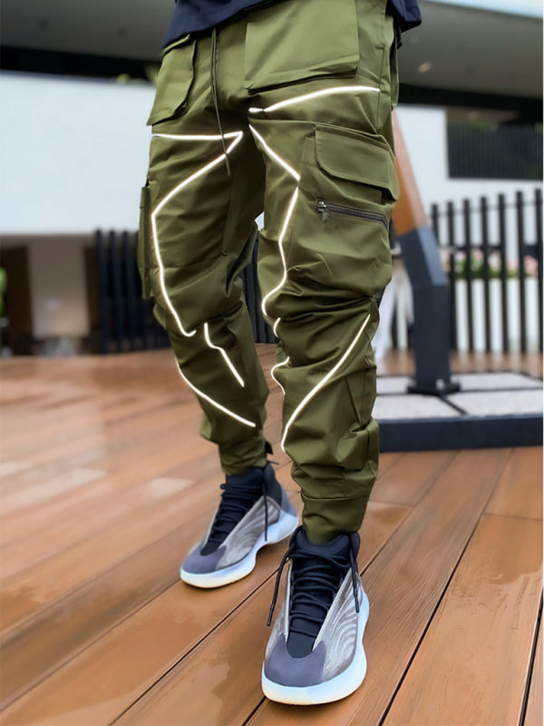 Multi-pocket Line Design Cargo Pants - Serenity Land fashion