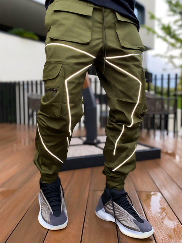 Multi-pocket Line Design Cargo Pants - Serenity Land fashion