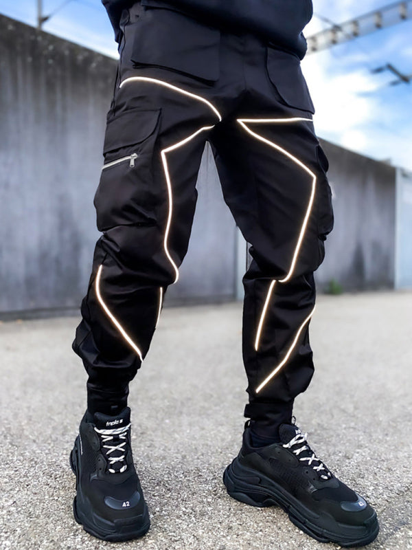 Multi-pocket Line Design Cargo Pants - Serenity Land fashion