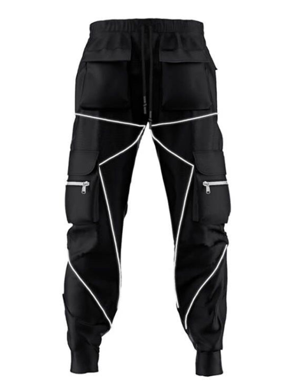 Multi-pocket Line Design Cargo Pants - Serenity Land fashion