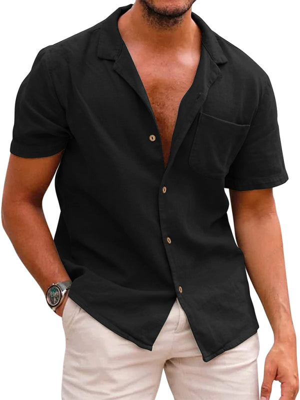 Men's Woven Loose Lapel Shirt