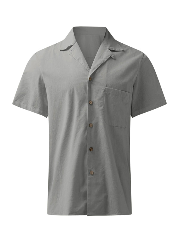 Men's Woven Loose Lapel Shirt