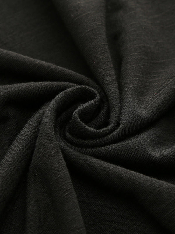 Short-sleeved bamboo cotton round neck T-shirt - Serenity Land fashion