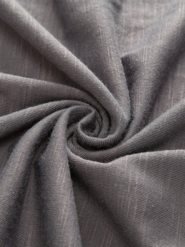 Short-sleeved bamboo cotton round neck T-shirt - Serenity Land fashion