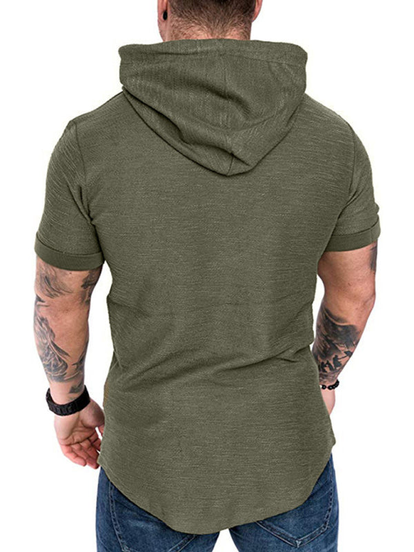 Short-sleeved T-shirt sports casual sweater men's hoodie - Serenity Land fashion