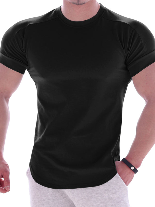 Solid Color Workout Short-sleeve T-shirt - Serenity Land fashion