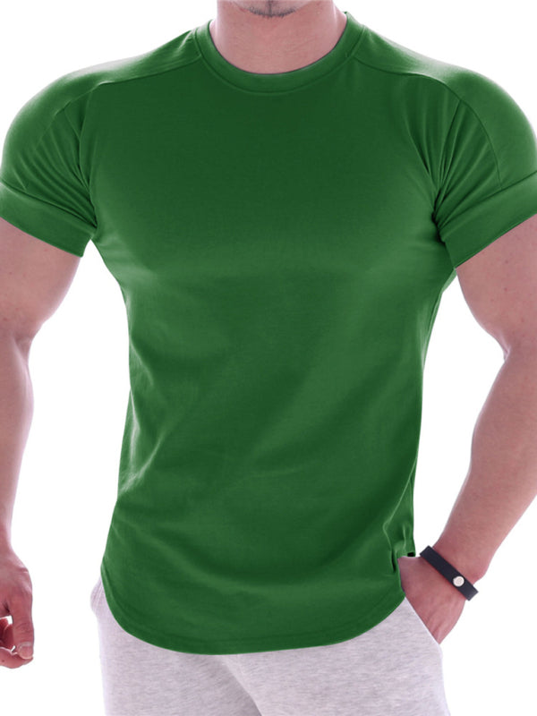 Solid Color Workout Short-sleeve T-shirt - Serenity Land fashion