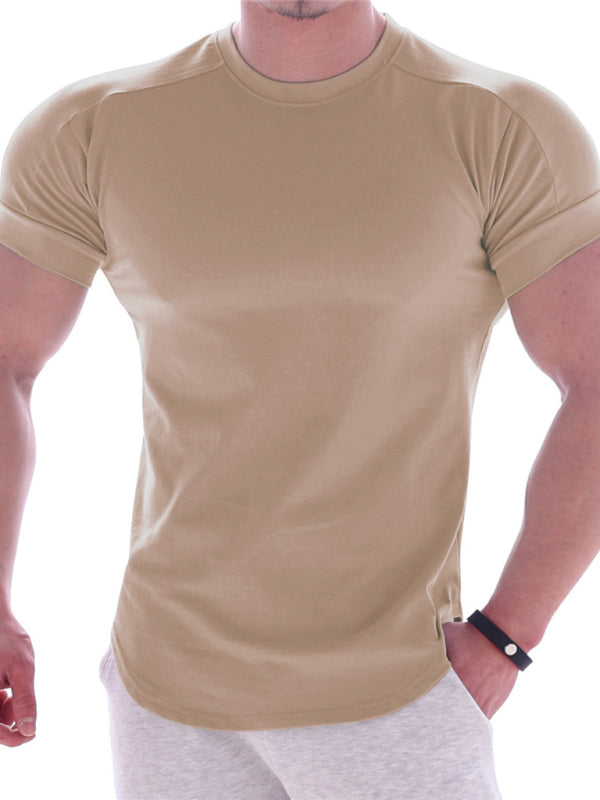 Solid Color Workout Short-sleeve T-shirt - Serenity Land fashion