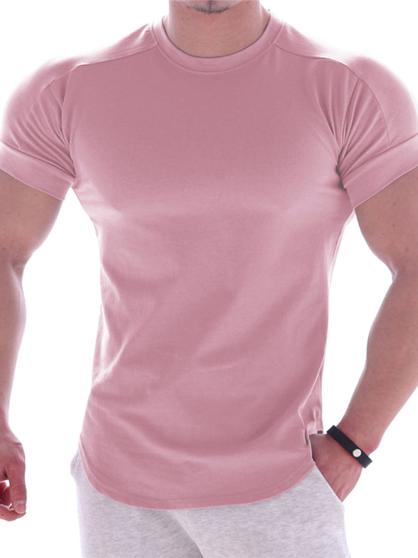Solid Color Workout Short-sleeve T-shirt - Serenity Land fashion