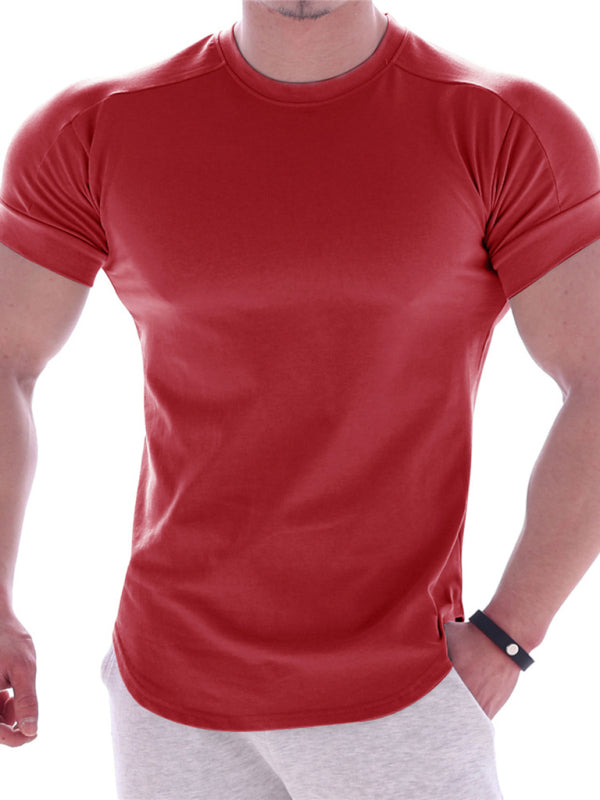 Solid Color Workout Short-sleeve T-shirt - Serenity Land fashion