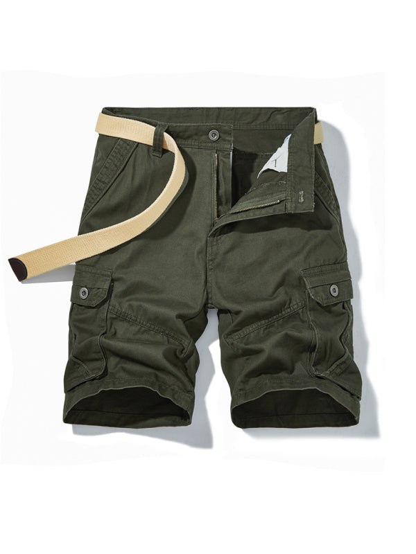 Men's Belted Double Pocket Cargo Shorts - Serenity Land fashion