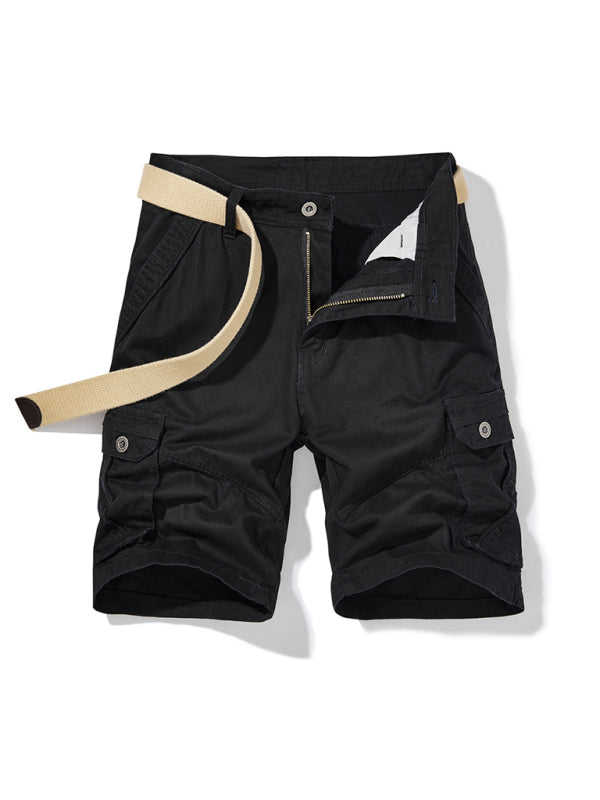 Men's Belted Double Pocket Cargo Shorts - Serenity Land fashion