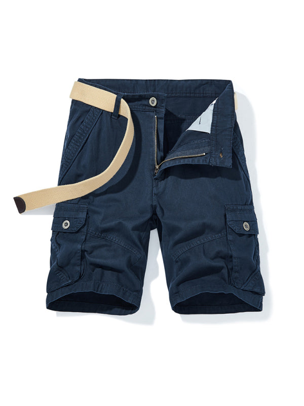 Men's Belted Double Pocket Cargo Shorts - Serenity Land fashion
