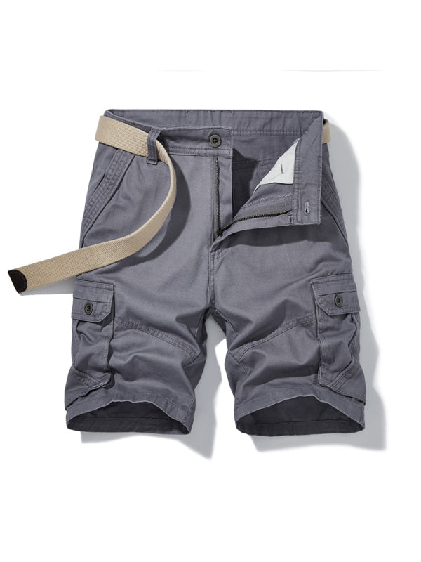 Men's Belted Double Pocket Cargo Shorts - Serenity Land fashion