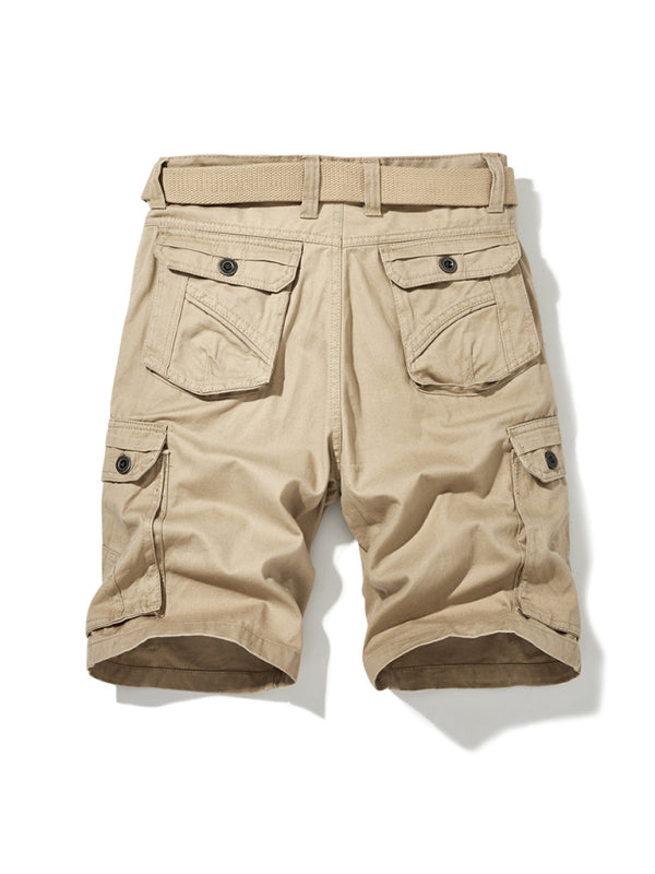 Men's Belted Double Pocket Cargo Shorts - Serenity Land fashion