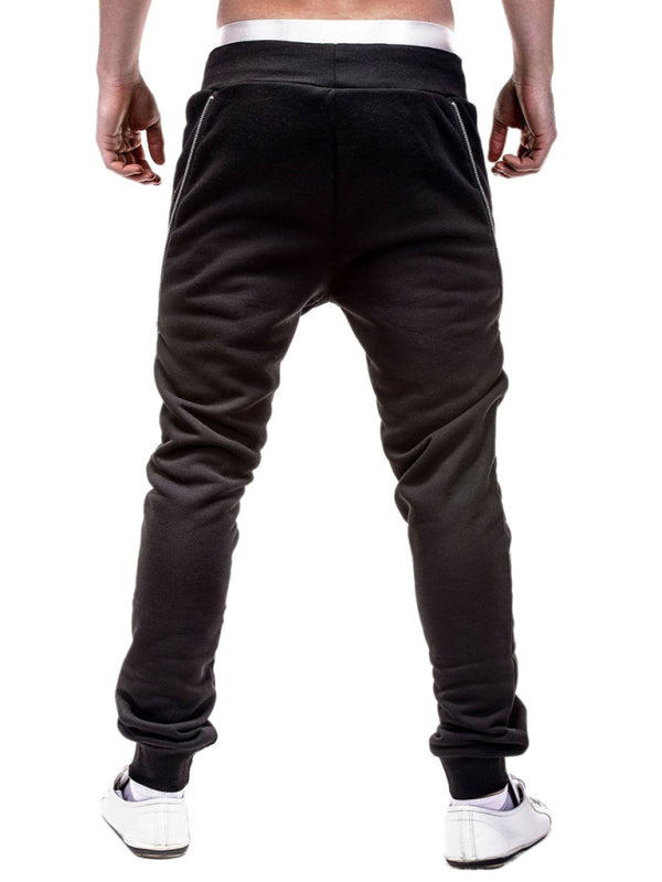 Solid Color Zip Cuff Joggers - Serenity Land fashion