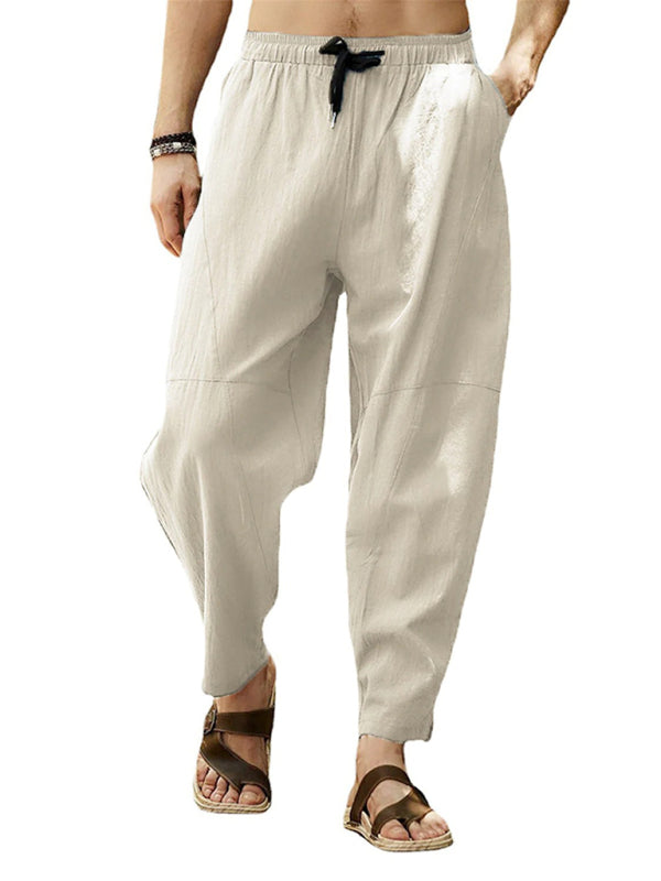 Casual loose cotton and linen trousers - Serenity Land fashion