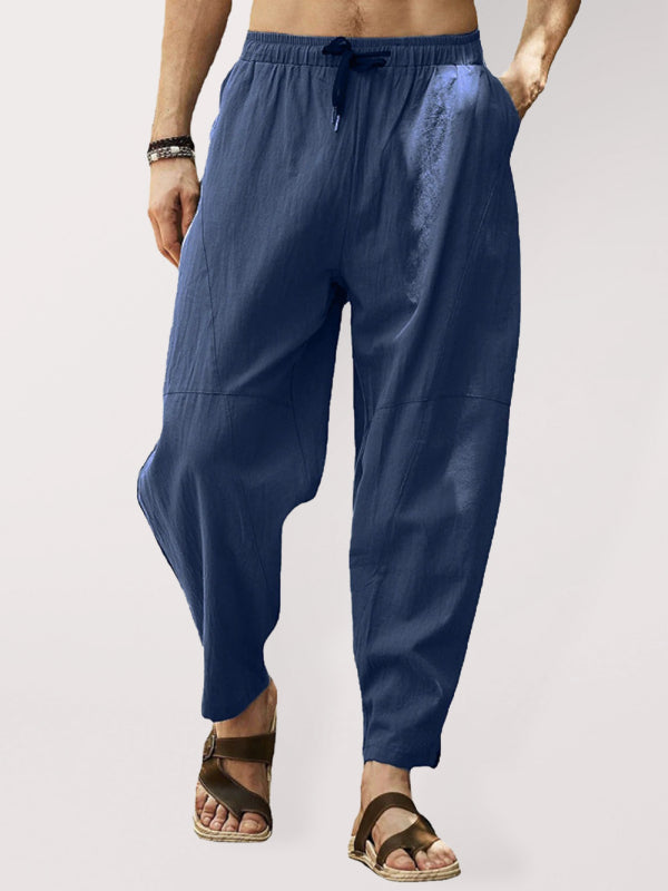 Casual loose cotton and linen trousers - Serenity Land fashion