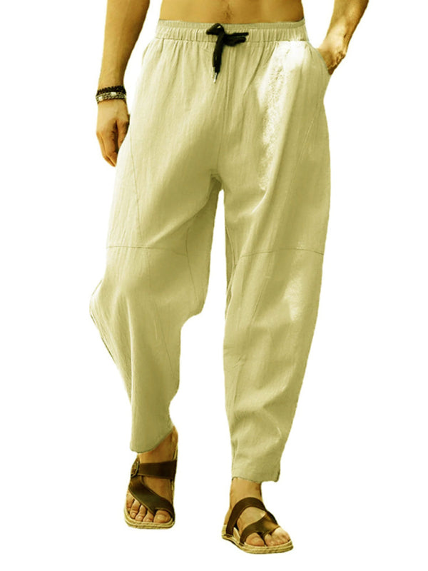 Casual loose cotton and linen trousers - Serenity Land fashion