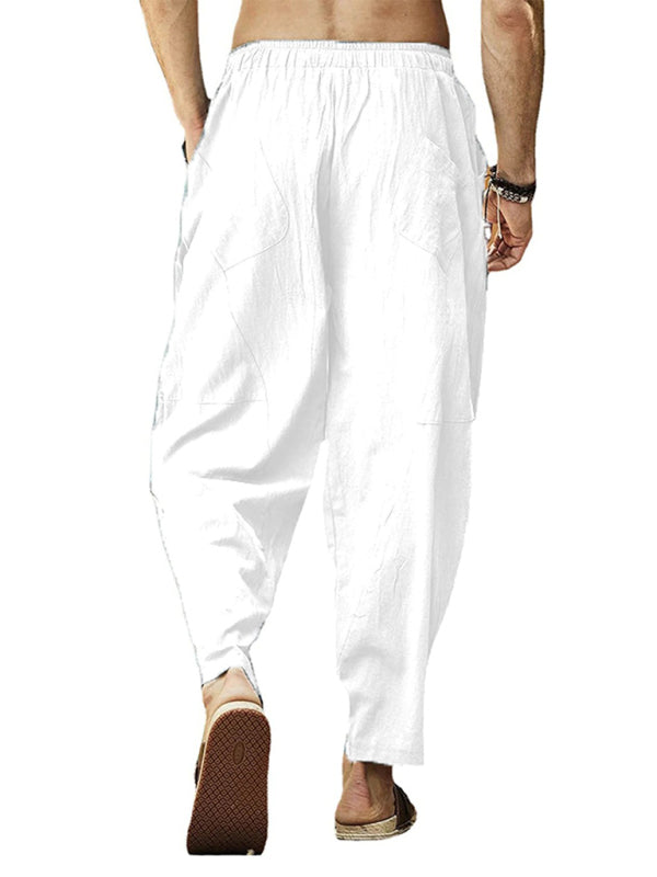 Casual loose cotton and linen trousers - Serenity Land fashion