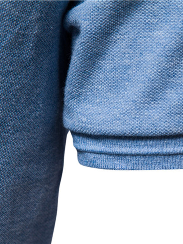 Men's solid color lapel short-sleeved POLO shirt