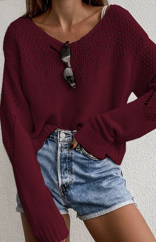 Loose Large Drop Shoulder Sweater - Serenity Land fashion