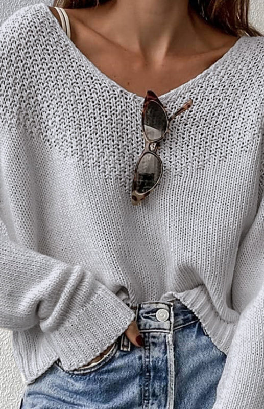 Loose Large Drop Shoulder Sweater - Serenity Land fashion