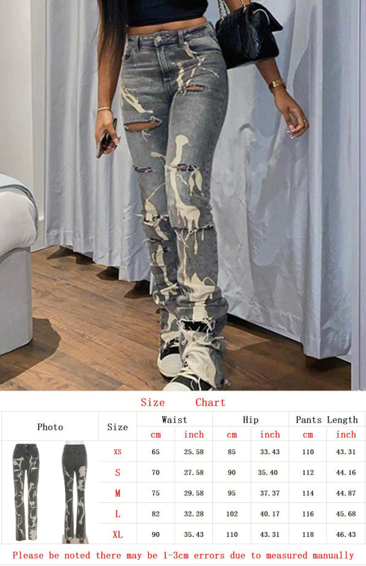 Ladies Zip Fly High Waist Washed White Slim Jeans - Serenity Land fashion