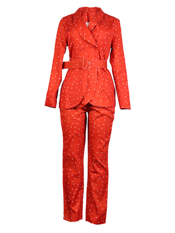 Women's Dotted lapel suit - Serenity Land fashion