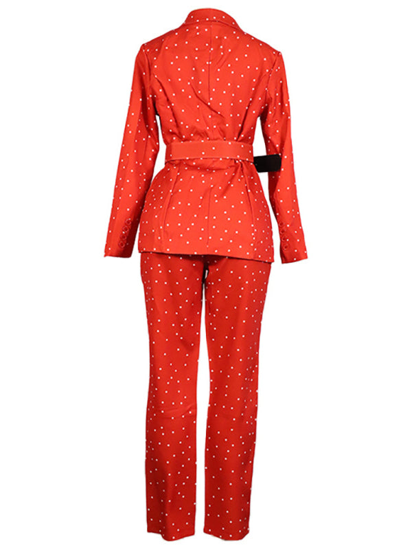 Women's Dotted lapel suit - Serenity Land fashion