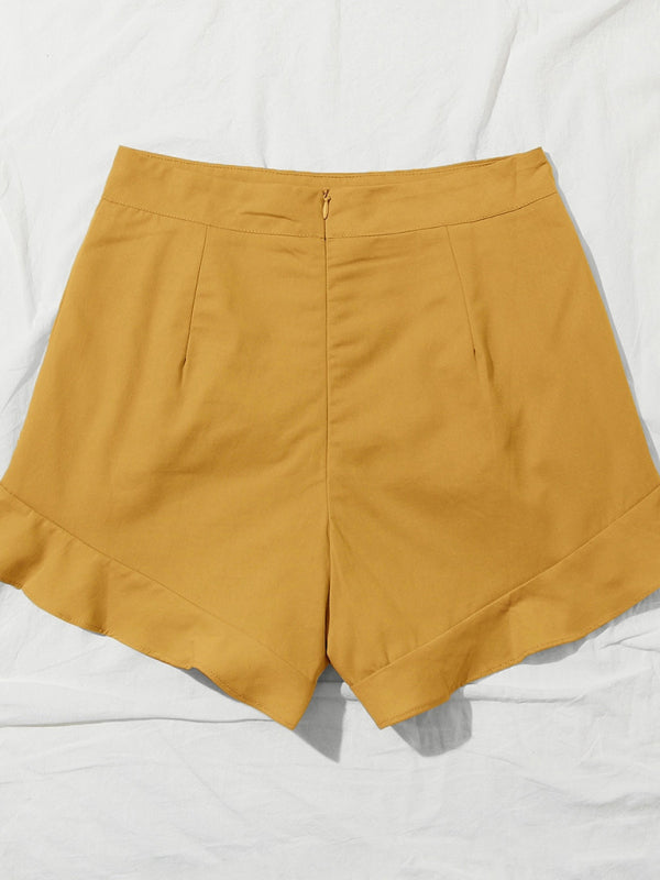 lotus leaf edge loose casual shorts - Serenity Land fashion