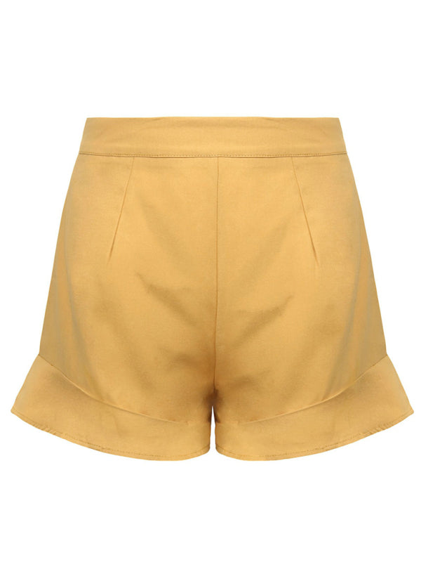lotus leaf edge loose casual shorts - Serenity Land fashion