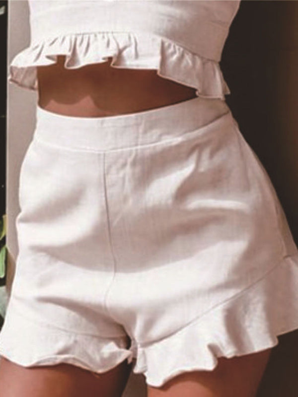 lotus leaf edge loose casual shorts - Serenity Land fashion