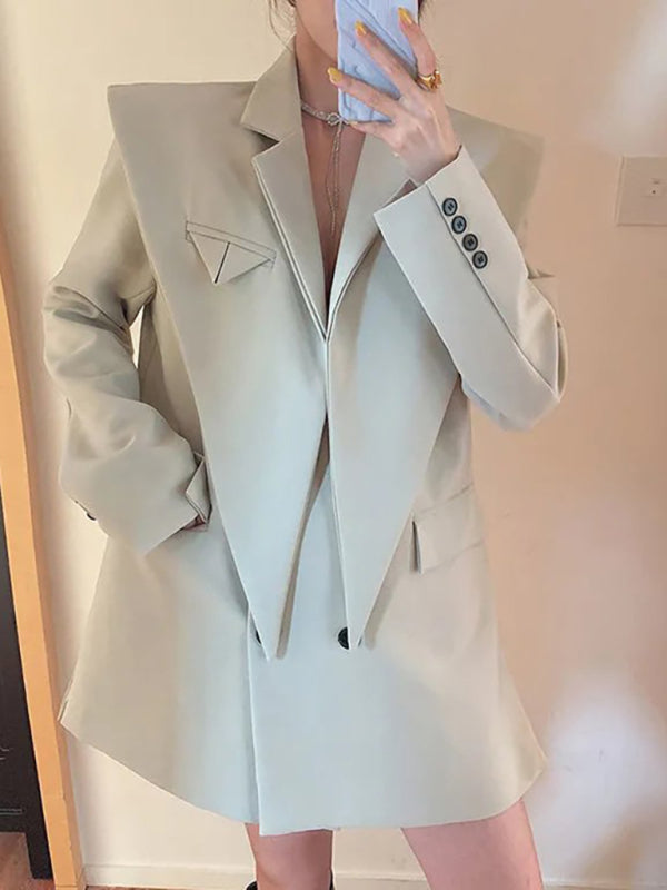 Double-breasted double-lapel blazer - Serenity Land fashion