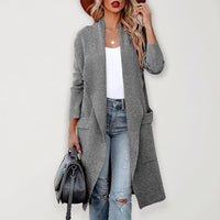 Casual Overcoat With Large Front Pockets And Folded Collar - Serenity Land fashion